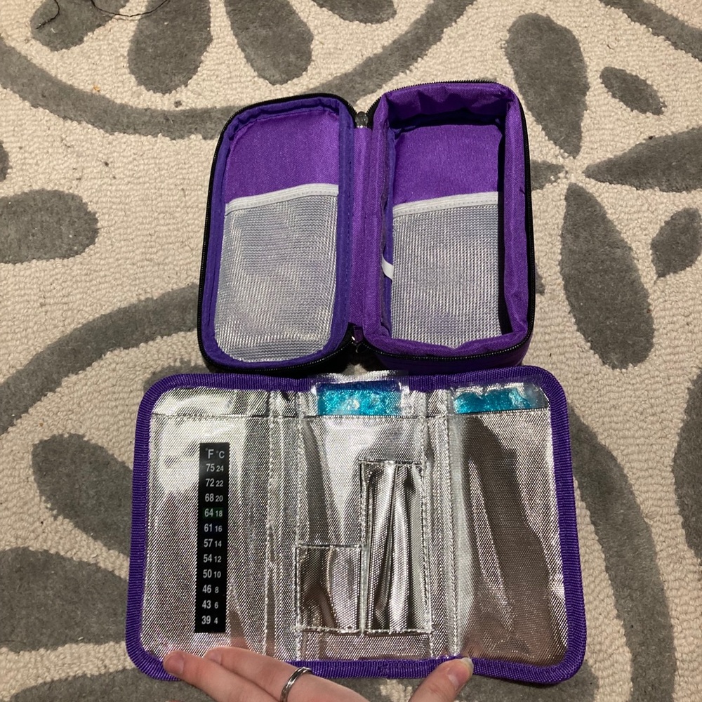 Medication holder with removable ice pack
